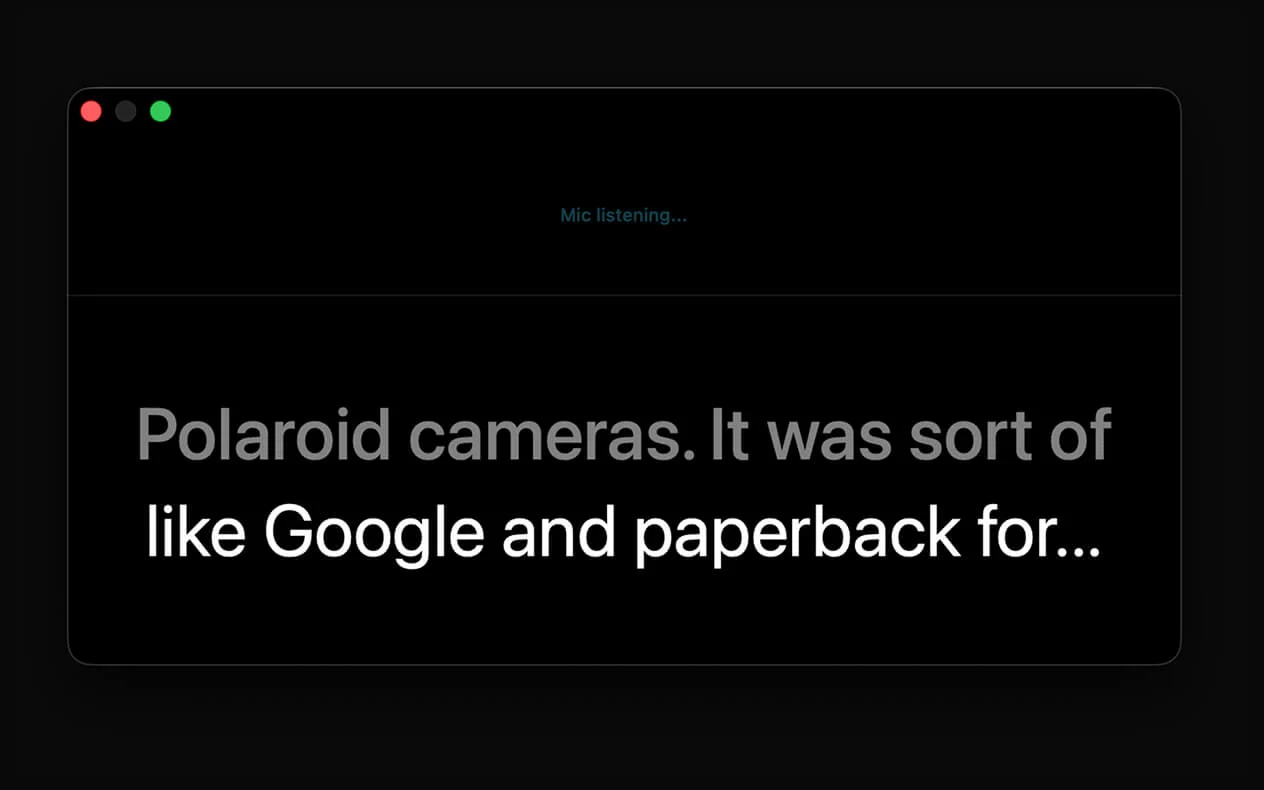 Caption Display window resized and positioned