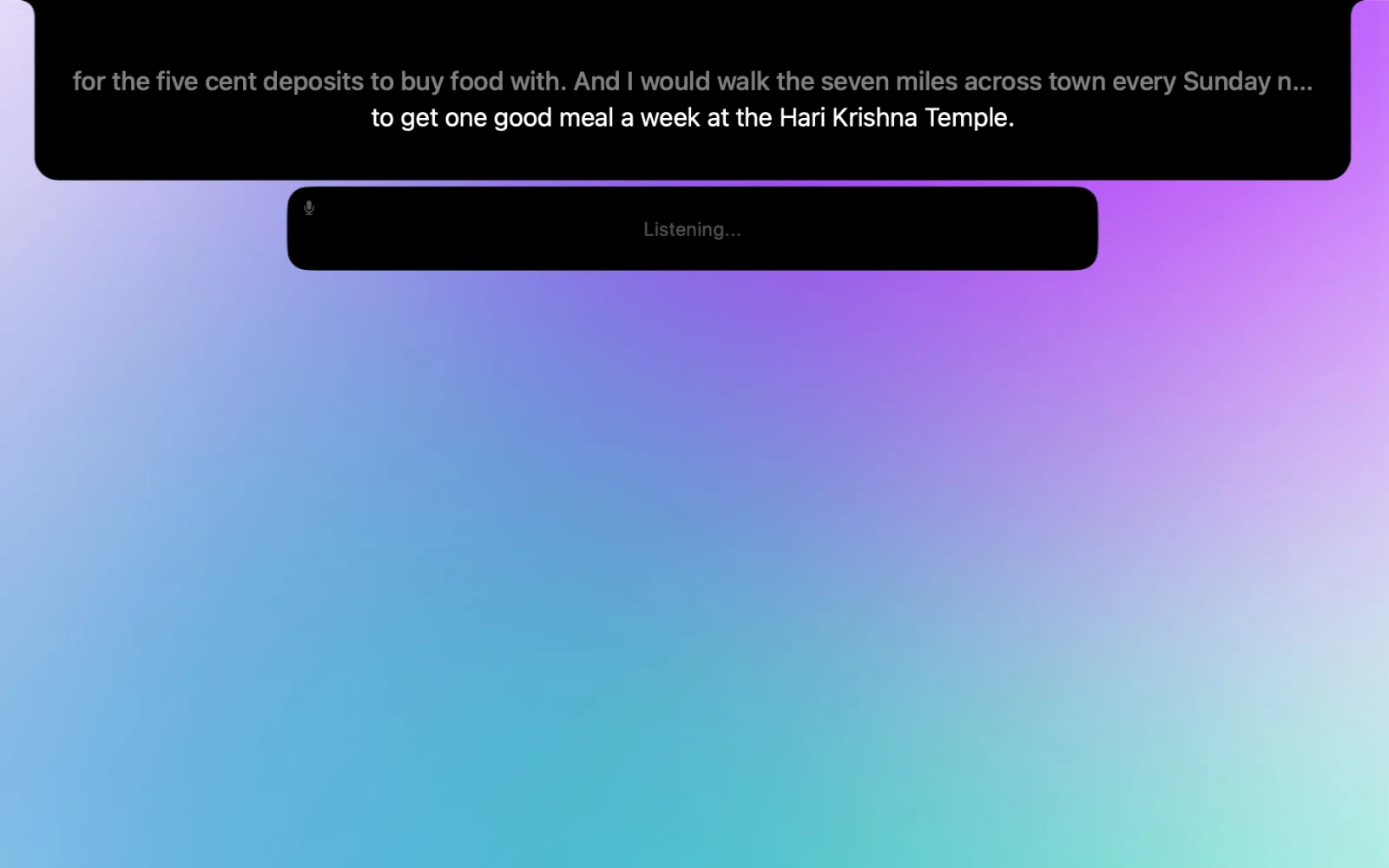 NotchLive showing live captions in the Mac notch with a secondary microphone caption bar