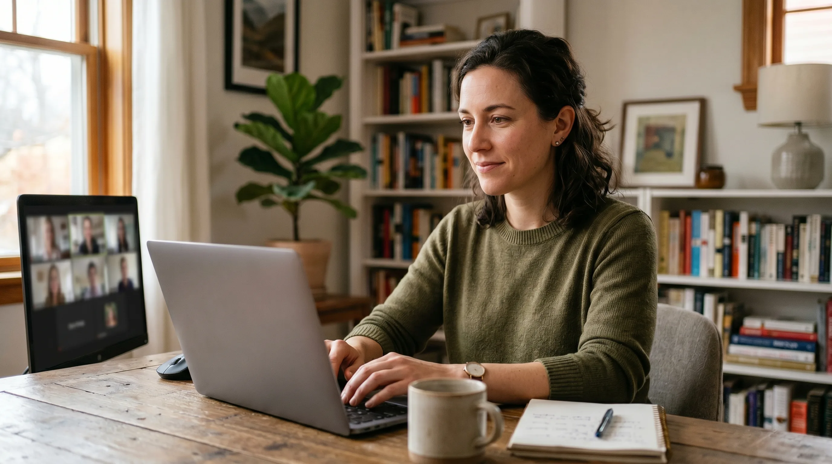 Professional taking private meeting notes on a Mac without adding a meeting bot